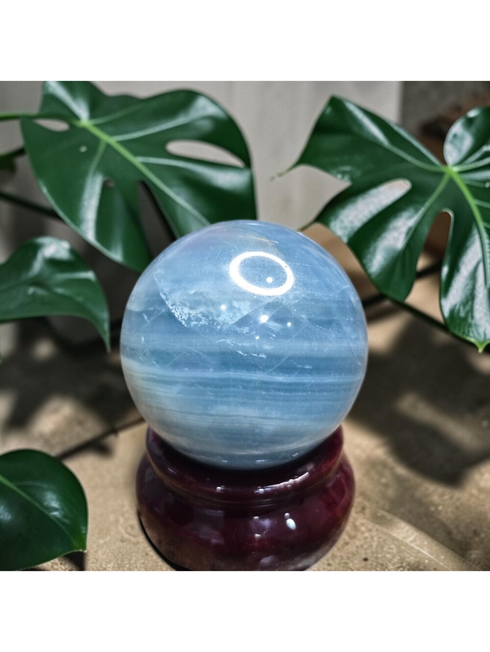 A379. RARE - HQ Blue Onyx 43 mm Natural Crystal Sphere Orb